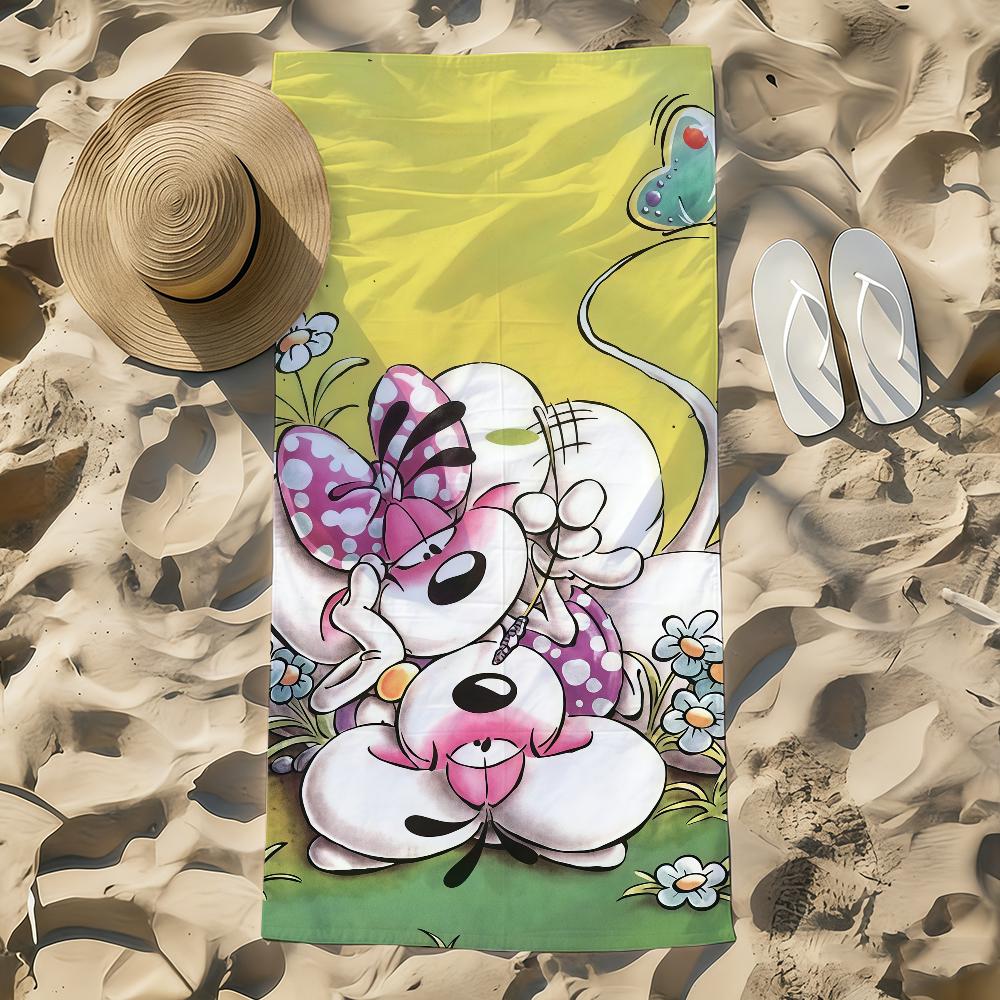 Cartoon D-Diddl Rat Towel Beach Towel Oversized Quick Dry Towel Absorbent Soft Swim Beach Towels for Men Women