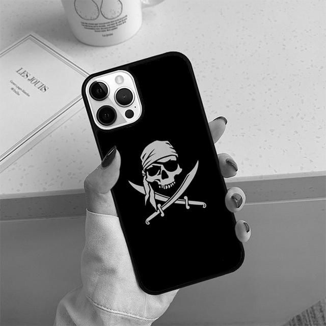Чехол для телефона с пиратским черепом и скрещенными костями Для iPhone 17 Air 14 15 16 16e 13 12 Max Чехол Для Apple 11 Pro Max Plus Coque