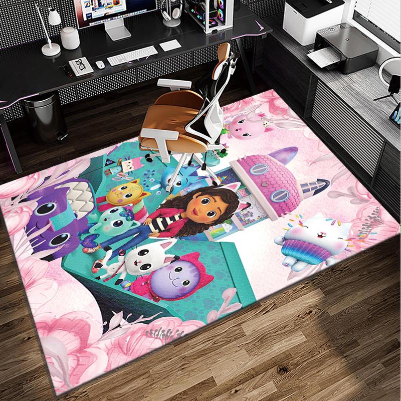 Красочный коврик для офиса, коврик под стул, игровой ковер "Кукольный домик colorful friends", подходит для прихожей, спальни, гостиной, рабочего стола, праздничный подарок