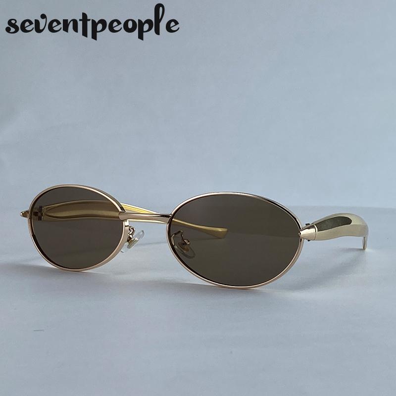 Стимпанк Овальные Солнцезащитные Очки с Маленькой Оправой Женские Модные Металлические Солнцезащитные Очки класса Люкс для Дам Винтажные Очки для Вождения UV400