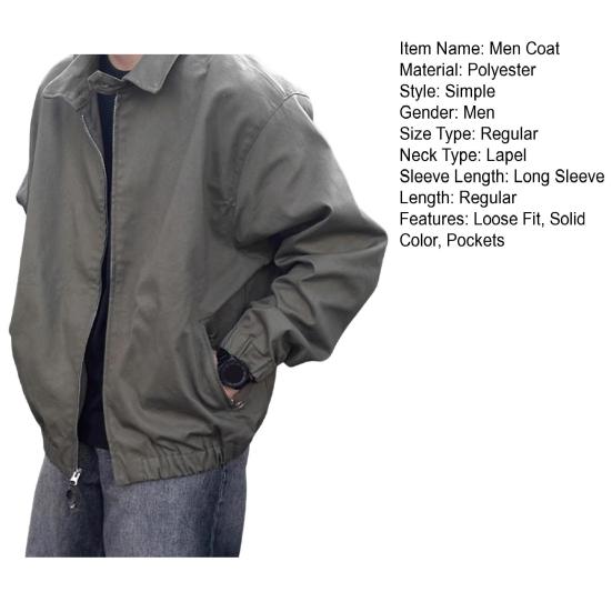Мужское пальто с воротником-лацканом, длинным рукавом, однотонная куртка с карманами, свободный крой, повседневная верхняя одежда в уличном стиле