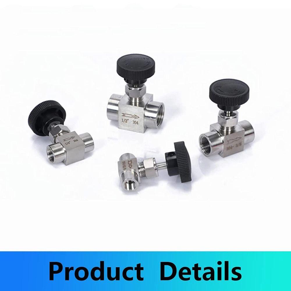 Игольчатый клапан из нержавеющей стали 304 1/4" NPT Запорный трубный фитинг Трубка для воздуха Ручной клапан Вода Газ Масло