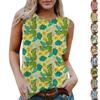 Женская повседневная футболка без рукавов с круглым вырезом и гавайским принтом