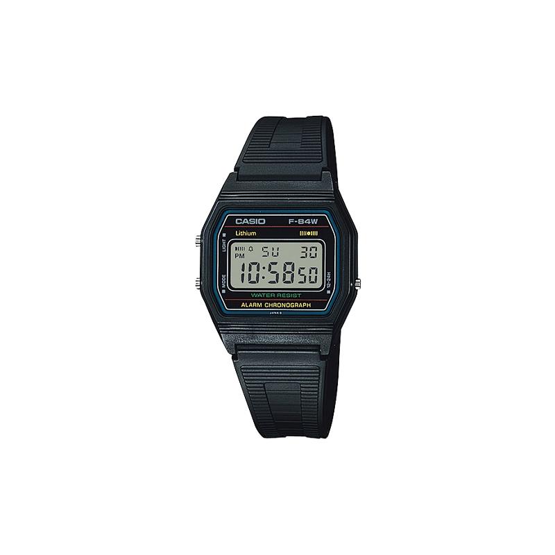Casio Серия YOUTH Серия-Силиконовые Маленькие Квадратные Водонепроницаемые Кварцевый Механизм Ремешок из Смолы Японские и Корейские Часы 38.733.4 мм Мужские's F-84W-1
