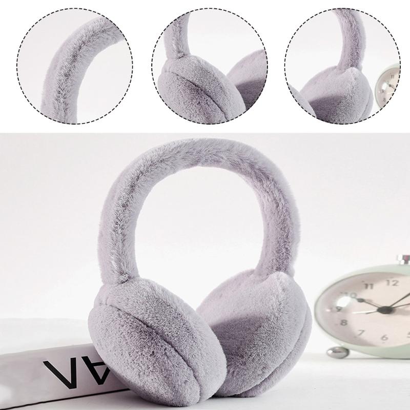 Женские и мужские зимние теплые милые наушники из искусственного меха, повязка на голову, уличные ветрозащитные однотонные складные пушистые наушники, грелки