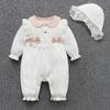 Ruffles Lace Newborn Baby Girl Clothes Long Sleeve Princess Jumpsuit Spring Infant Girls Rompers + Hats for Spring Autumn