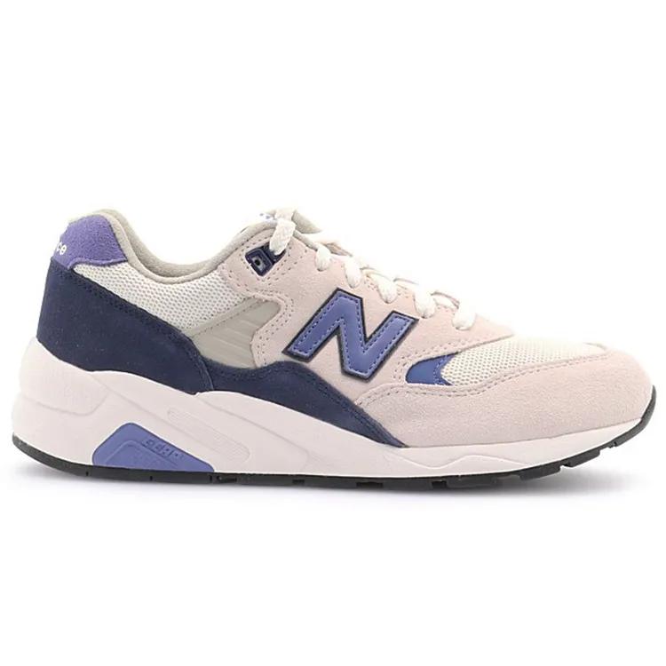 New Balance 580 Comfortable Low top Casual Running Shoes Unisex Beige Navy Blue (Unisex) Running Shoes