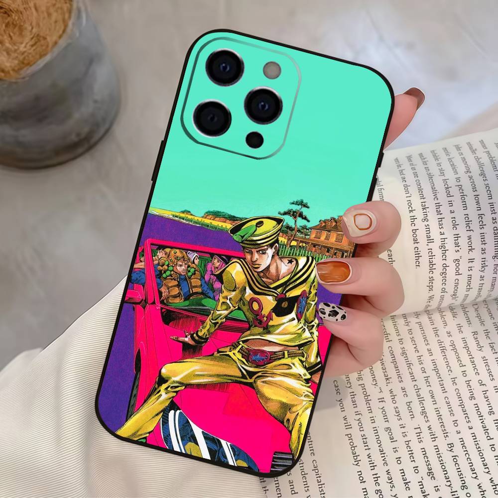 Чехол для телефона JOJO's Bizarre Adventure для iPhone 17,16,15,14,13,12,11 Plus,Pro Max,XS, Мягкий силиконовый черный чехол