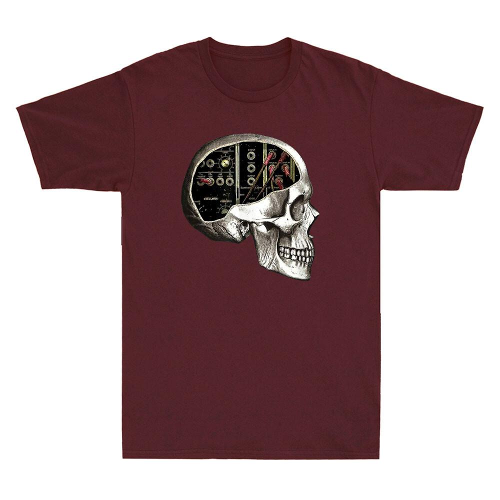 Analog Syntth Skull For Syntth Nerd Great Gift Idea Vintage Unisexs Black Tshirt