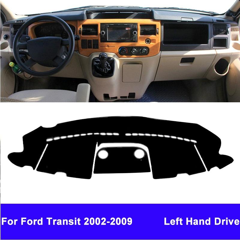 Для Ford Transit 2002-2009 автомобильная крышка приборной панели DashMat ковер накидка защита центральной консоли солнцезащитный козырек 2008 2007 2006 2005