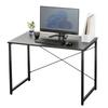 Компьютерный стол Sanwa Direct Ширина 100 x Глубина 60 см Совместим с кронштейном для монитора Стол для ПК Легко собирается Черный 100-DESKF003BK3