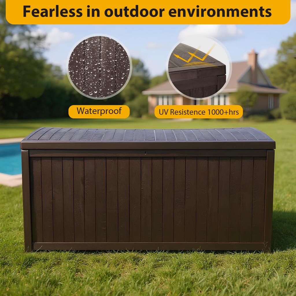 Outdoor Storage Box Waterproof Storage Bin UV-Resistant Storage Bin for Patio Furniture Outdoor Cushions