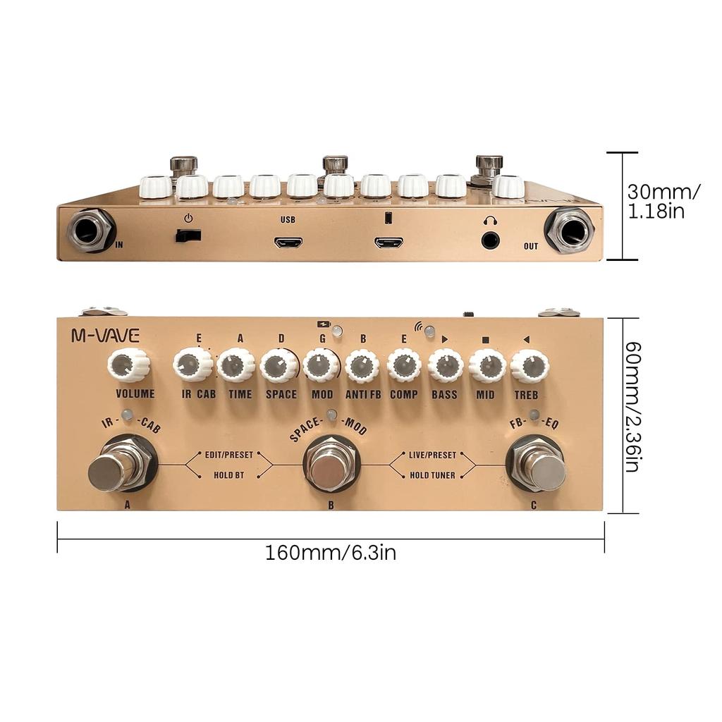 Btuty Portable Multi-function Electric Guitar Combined Effect Pedal with Wireless Music Playback, Phone Recording, and Audio Interface Functions