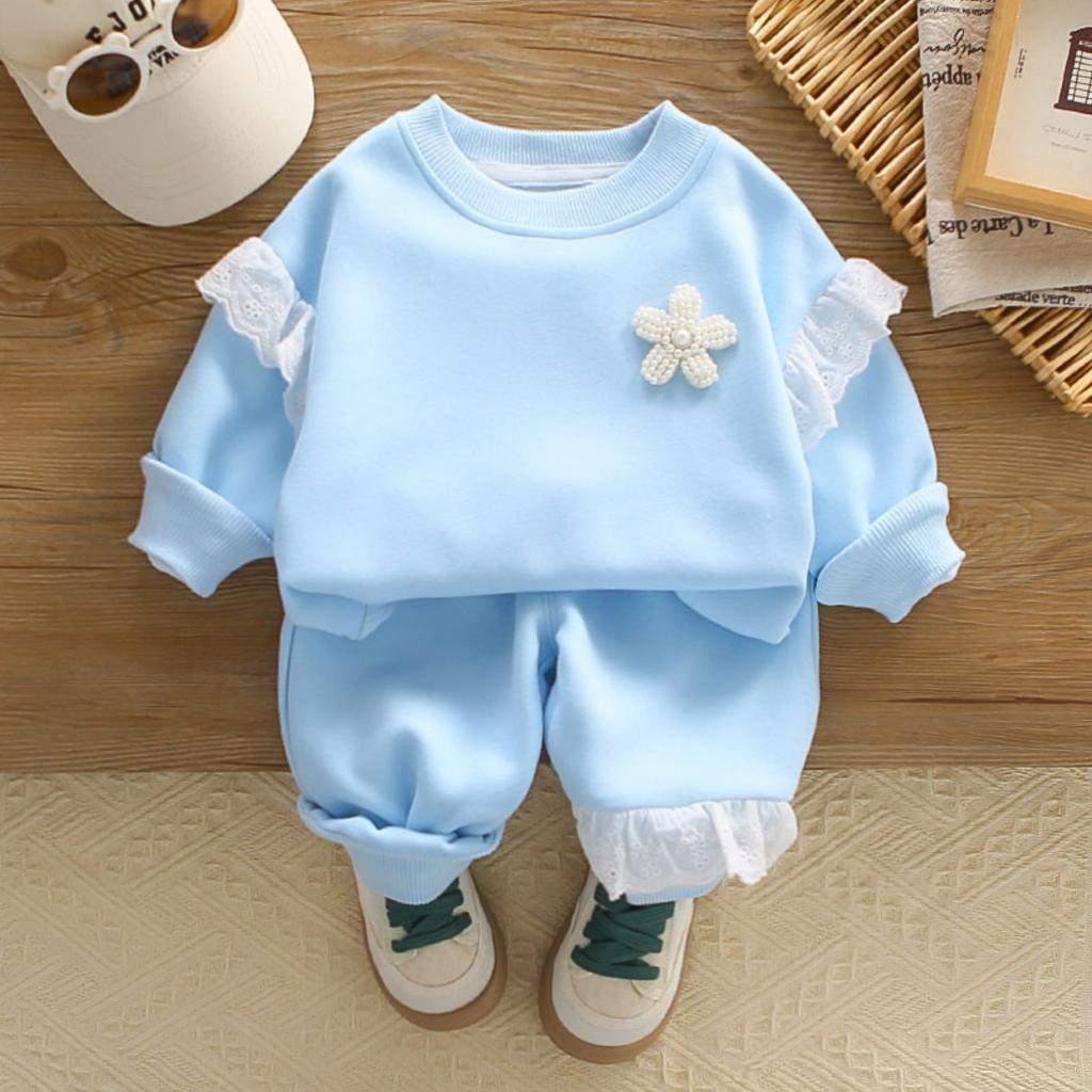 Kids Casual Long-Sleeve Set, Comfortable Daily Wear Outfits