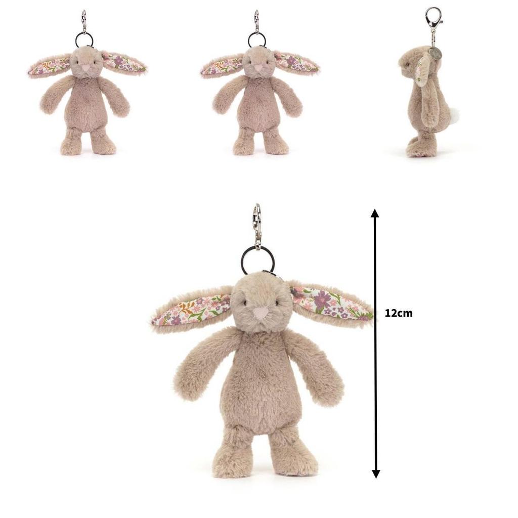 Плюшевый брелок-кролик Jellycat с цветочными ушками для подростков и молодых людей
