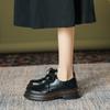 Small Leather Shoes Women's 2025 Spring Lace-up Shoes Retro British Style Round Head Thick Heel Single Shoes High-end Polished Loafers