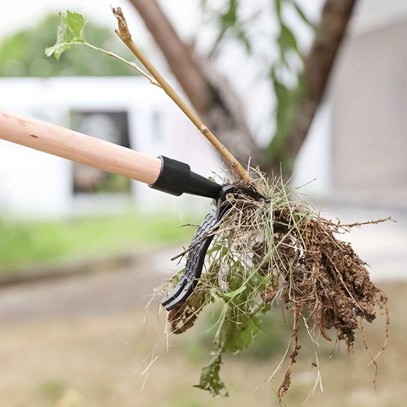 Инструмент для выдергивания сорняков стоячий, 4 зубца, стальная головка, удалитель корней, головка для прополки сада, без необходимости наклоняться, лопатка для газона, двора, травы