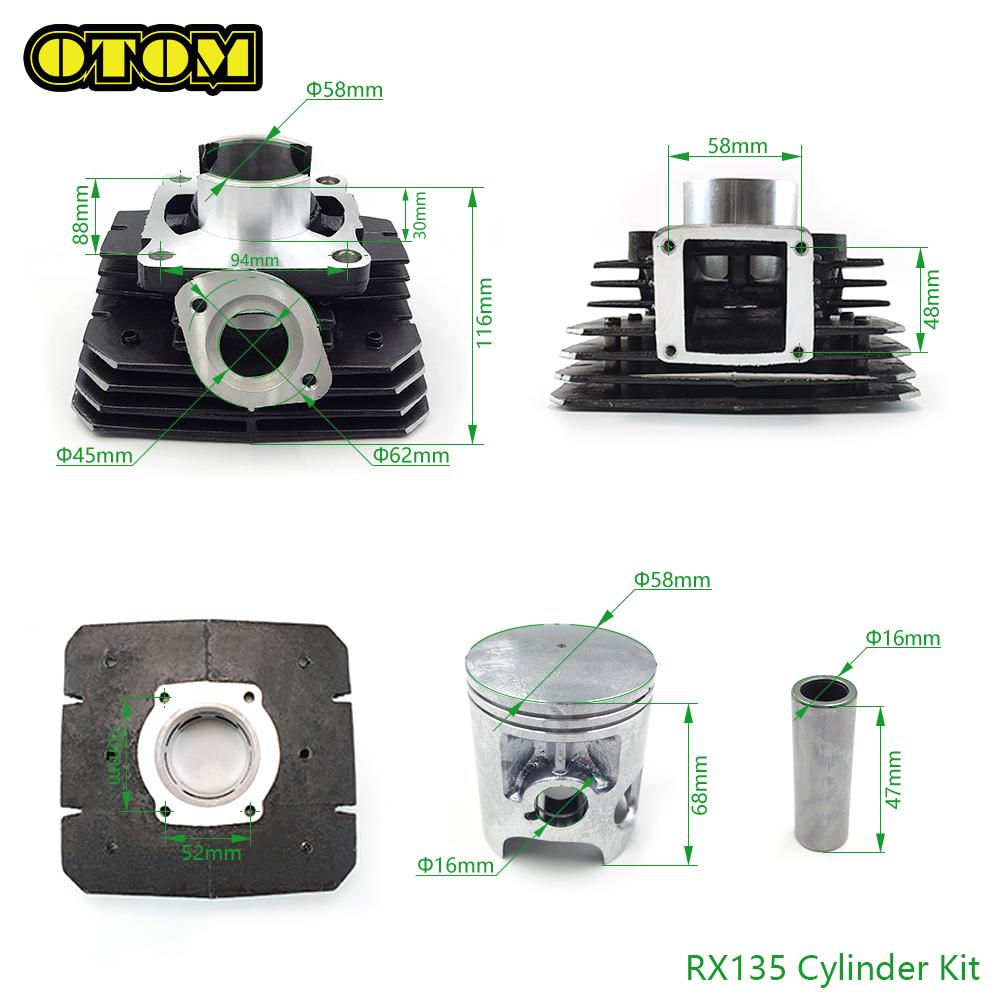 For YAMAHA DT125 DT175 RX135 MX175 RXK135 Motorcycle Cylinder Block Pision Pin Ring Gasket Kit Cylinder Head Cover Engine Part
