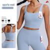 Спортивное нижнее белье Lulu Lycra Женский ударопрочный бюстгальтер для йоги с эффектом масла и нагрудными вкладышами