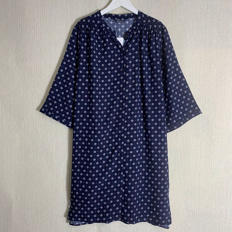 Export Export Original Order Leftover Stock Rayon Printed 3/4 Sleeves Dress Loose Casual Travel Photography Summer