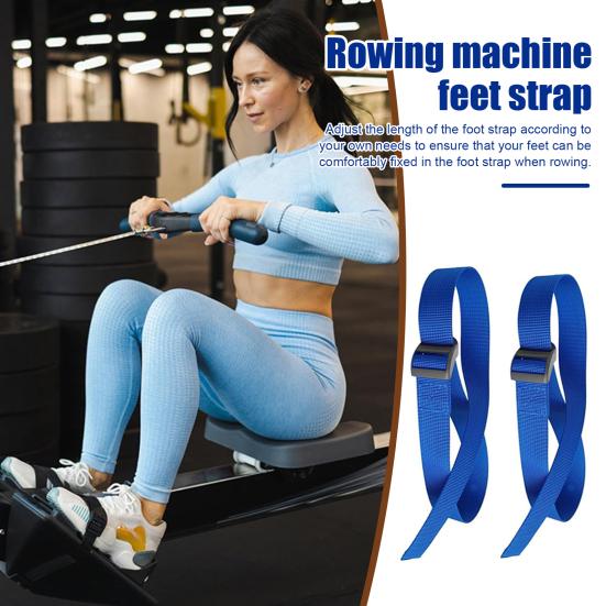 2Pcs Rowing Machine Pedal Strap Adjustable Elliptical Leg Exerciser Foot Strap Under-Desk Elliptical