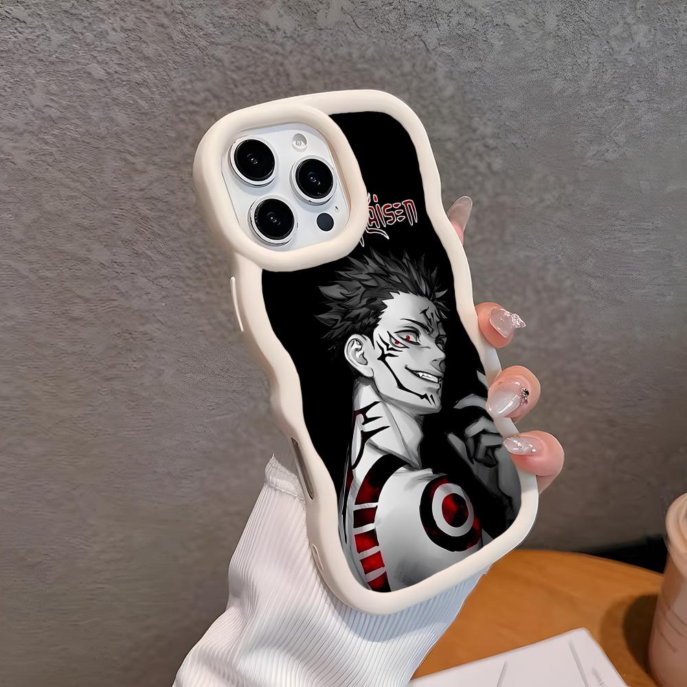 Чехол для мобильного телефона Jujutsu Kaisen Сукуна для iPhone 17 16 15 14 13 12 11 Air Pro Max Plus Волнистый Край ТПУ Цветной Чехол Красивый