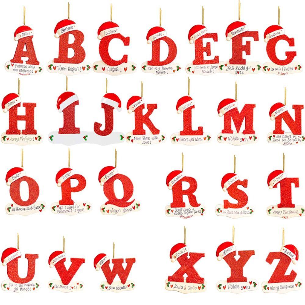 Xmas Christmas Tree 26 Letter Pendant Cartoon Christmas Tree Hanging Decor   Car Decorations