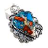 Spiny Oyster Gemstone Handmade 925 Sterling Silver Jewelry Pendant 2.36" U5b77