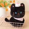 with Cream Cake Black Cat Plush Toy PP Cotton Meow Meow Plush Toys  Festive Decor