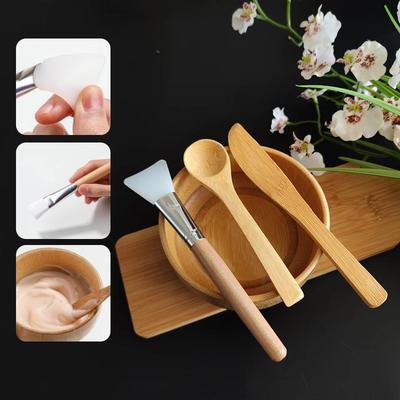 1 Набор Женский Леди DIY Набор для Масок для Лица Маска для Лица Бамбуковая Миска Палочка для Смешивания Ложка Шпатель Набор Косметический Инструмент Красоты Уход за Кожей