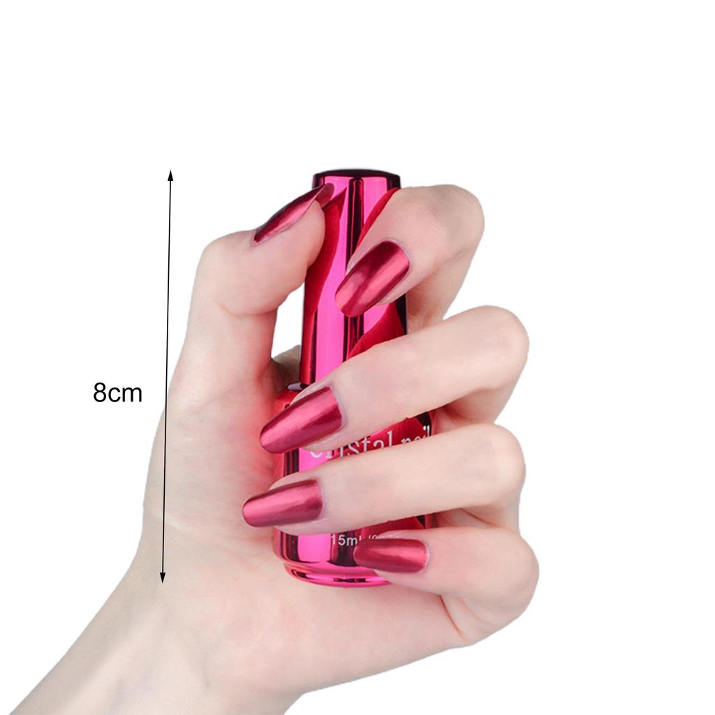 Women 20ml Quick Drying Lasting Metallic Mirror Effect Nail Art Polish Varnish Tool Manicure Gift