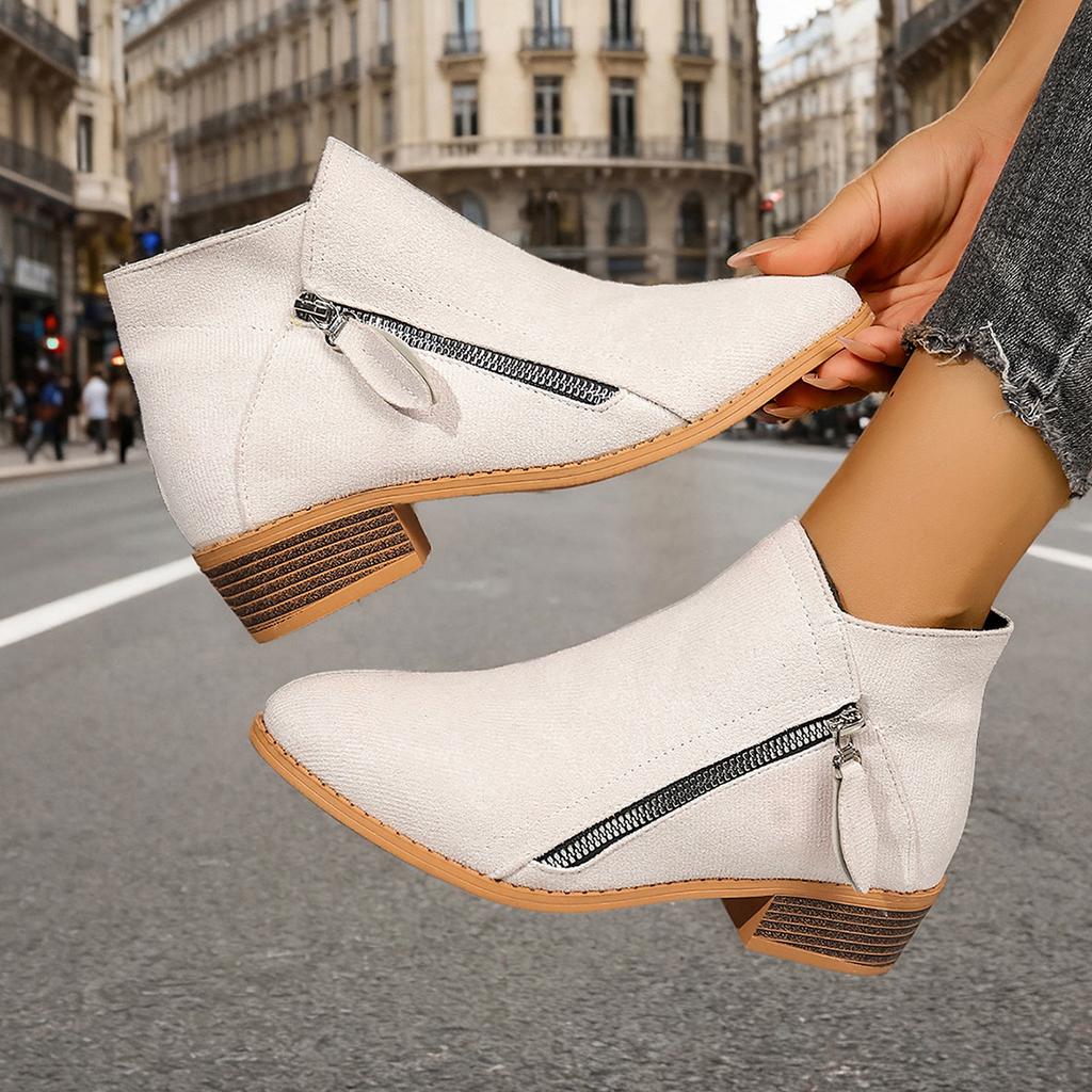 Независимая станция wish женская обувь для внешней торговли новая толстый каблук большой размер женские ботинки замшевые ботинки мартин низкий каблук боковая молния короткие ботинки женские