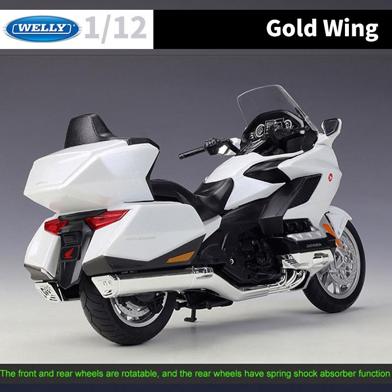 Масштаб 1/12 Welly 2020 Honda Gold Wing, литая под давлением модель мотоцикла, сверхмощный дорожный мотоцикл, коллекция игрушечных автомобилей из сплава, подарок для детей