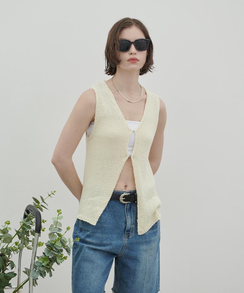 320SHOWROOM Вязаный жилет с крючком Filo Цвет: Кремовый