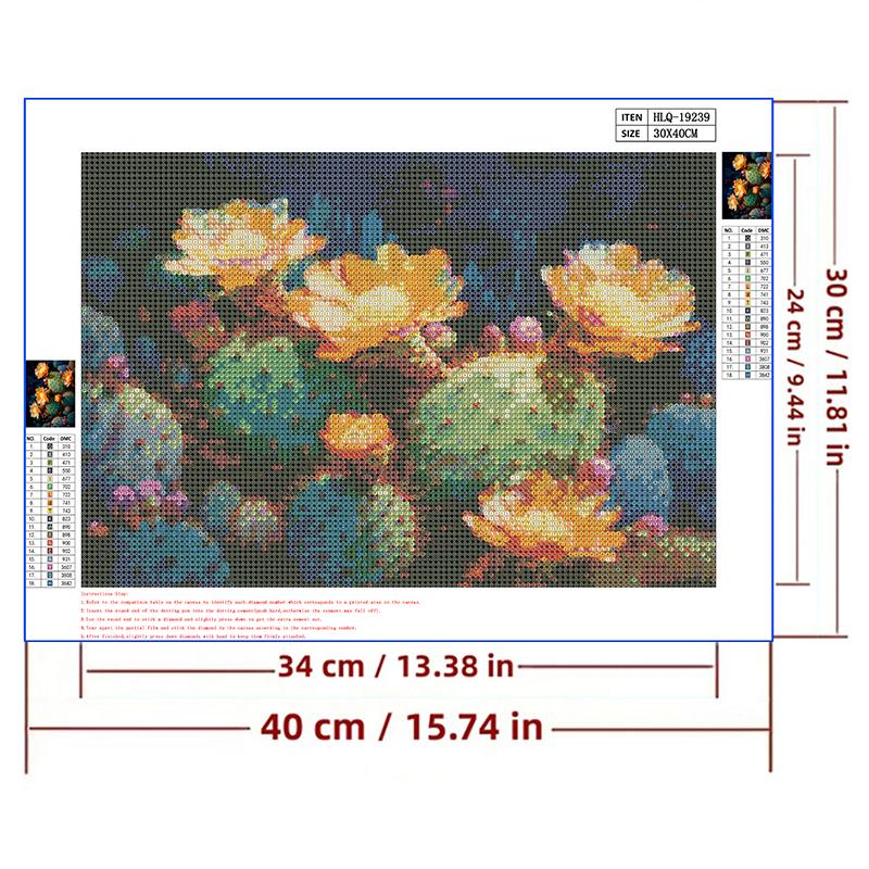 5d DIY Алмазная картина Вышивка крестом Цветы кактуса Алмазная вышивка Мозаика Полная круглая дрель Домашний декор Искусство