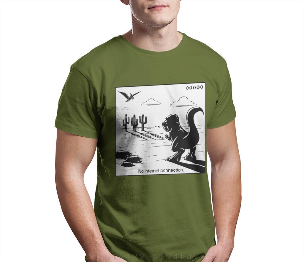 Trex Cactus Browser Network Crash Error Unisex TShirt Run Fashion T Shirt Harajuku Sweatshirts New Trend