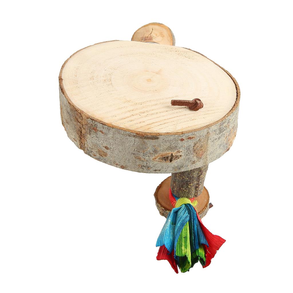 Bird Round Wooden Stand Platform Natural Thick Sturdy Bird Cage Perch Platform for Cockatiel Budgerigar