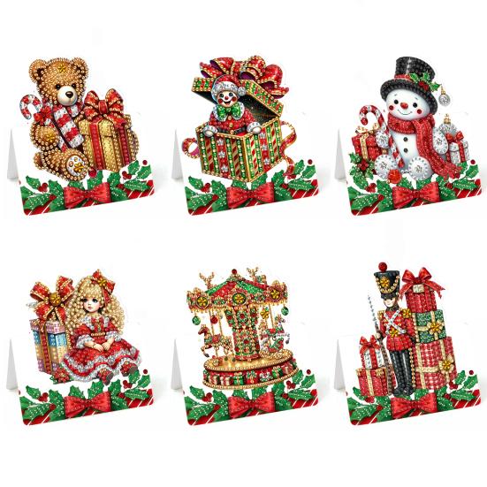 Набор для рисования стразами своими руками, 6 шт., поздравительная открытка с гномом на день рождения, 5D-искусство стразами, открытки на день рождения для взрослых, детей, подарки на годовщину, праздник