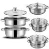 1/2/3-слойная посуда для приготовления на пару, нержавеющая сталь, двойные котлы, набор кастрюль для приготовления овощей на пару, соусник