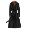 Double-sided Cashmere Coat Women's Medium and Long New High-end Slim-fitting and Thin Black Woolen Coat