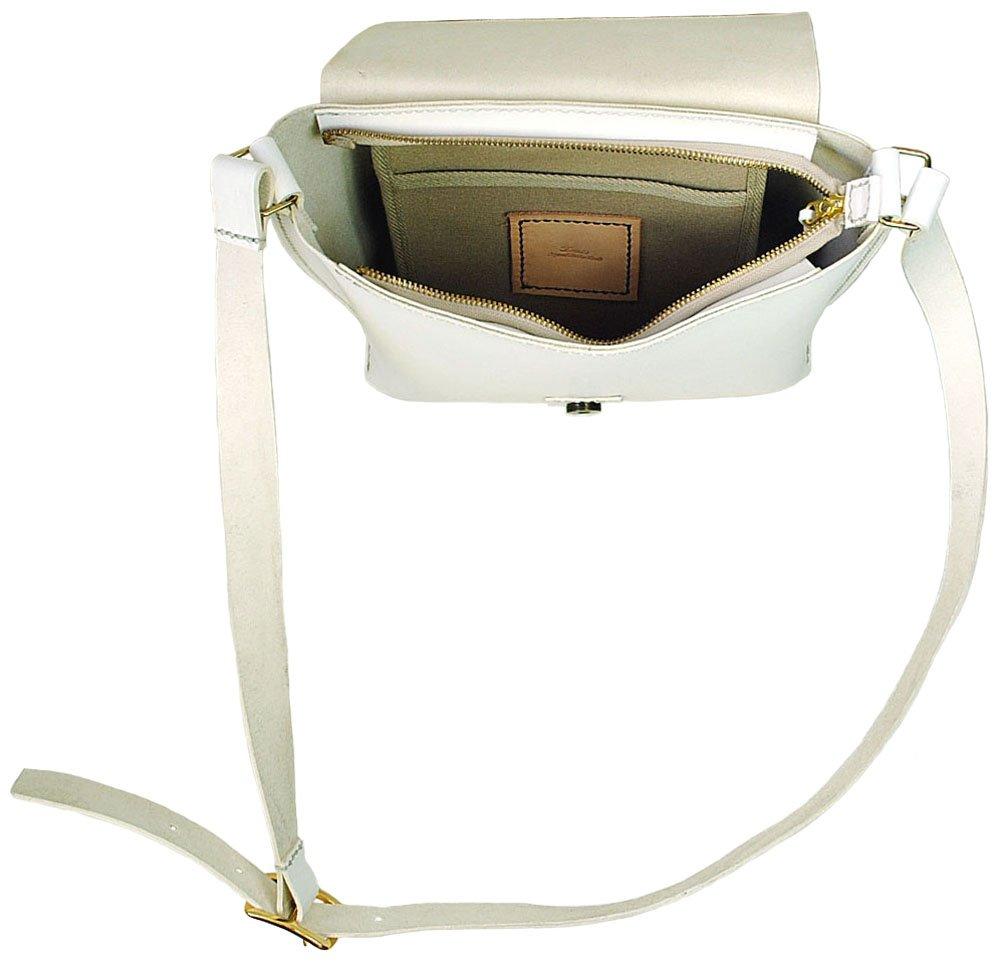 Zenith Genuine Leather Hand-Stitched Shoulder Bag for Men and Women, B-0139 (White)