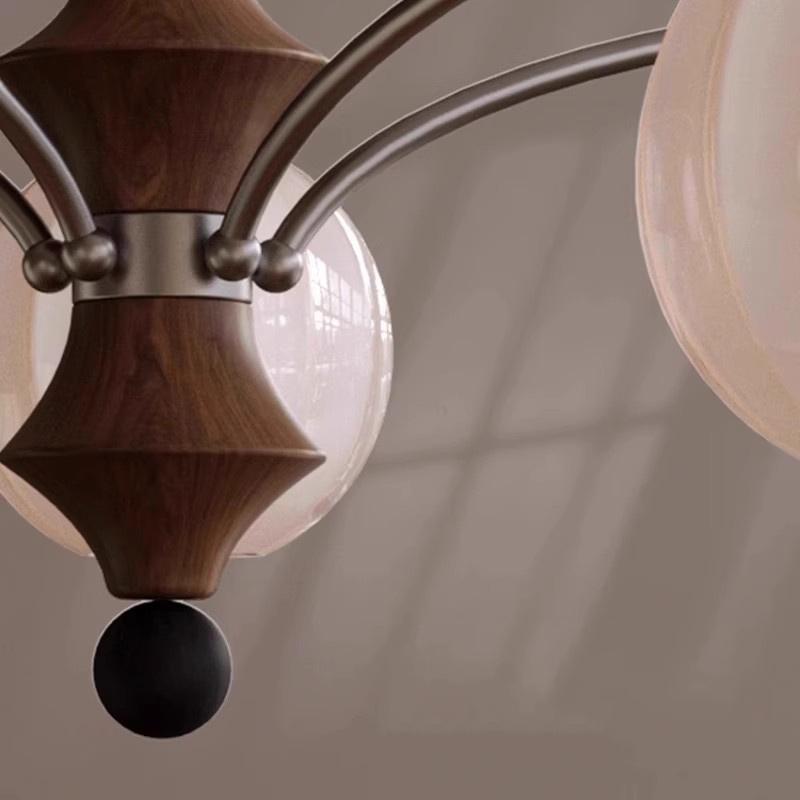 Люстра для спальни в американском стиле ретро, французский винтажный светильник из цельного дерева в дизайнерском стиле