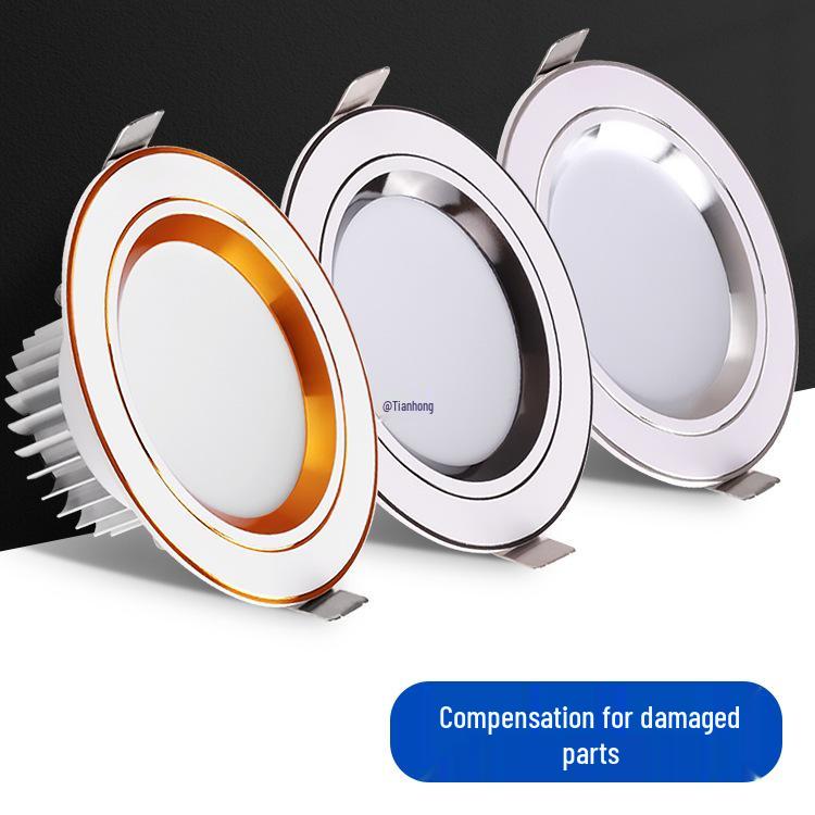 Three-Color Downlight Recessed Ceiling Spotlight for Living Room