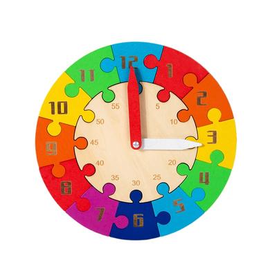 Монтессори Детские Часы Деревянные Часы-Пазл для Изучения Времени для Детей Раннее Образование Час Минута Познание Учебные Пособия