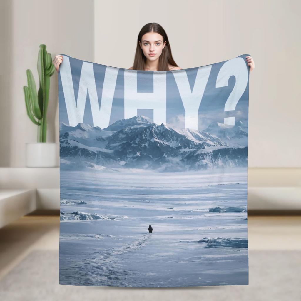 Nihilist Penguin Meme But Why Blanket Coral Fleece Plush Super Soft Throw Blanket for Bed Bed Rug