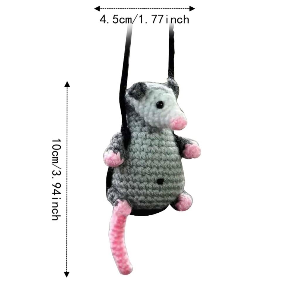 Pendant Car Hanging Ornament Crochet Screaming Possum Ornament Car Mirror Decor Rearview Mirror