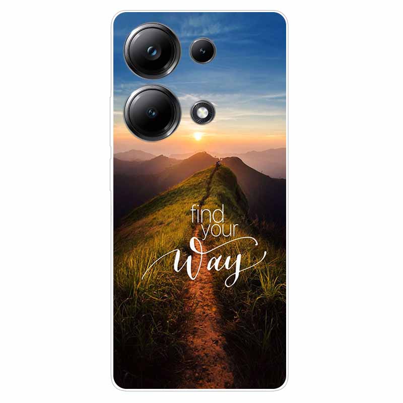 Beautiful Phone Cases for Xiaomi Redmi Note 13 4G Case Clear Bumper Soft TPU Silicon Cover for Redmi Note13 4G Protection Shells