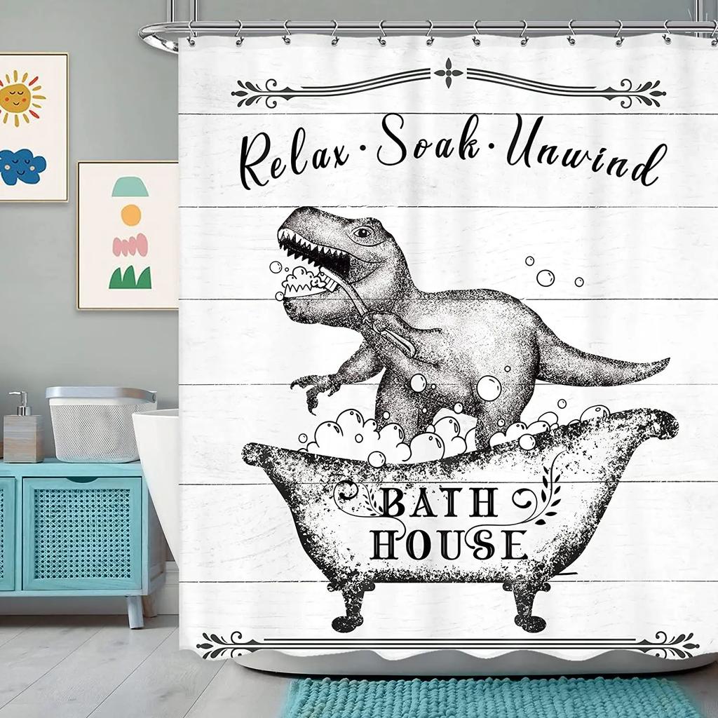 Mermaid Kids Shower Curtain Colourful Cartoon Sea Creatures Starfish Cute Girls Bathroom Decor Polyester Fabric Hanging Curtains