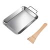 Non-Stick Stainless Steel Roast Meat Dish Heat-Resistant Oven Tray Barbecue Dish  Outdoor Grilling