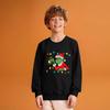 Kids' Fashion Loose-Fit Casual Long-Sleeve Christmas Print Oversized Crewneck Sweatshirt